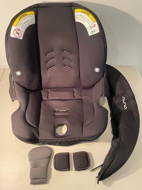 Nuna PIPA Infant Car Seat Cover Set + Canopy Black CF-02-001 Pads
